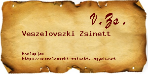 Veszelovszki Zsinett névjegykártya